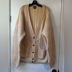 Izod Beige Wool Button Down Sweater